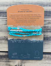 Load image into Gallery viewer, Scout Curated Wears Silver Turquoise Wrap Bracelet/Necklace
